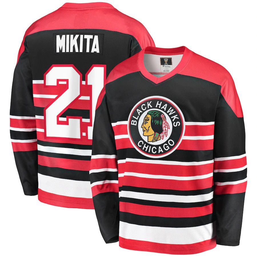 Men Chicago Blackhawks 21 Stan Mikita Fanatics Branded Red Premier Breakaway Retired Player NHL Jersey